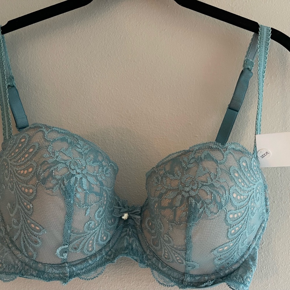 Le Mystere ‘Sophia’ Lace T-Shirt Bra in Waterfall Blue - 32DD - NWT - Picture 6 of 8